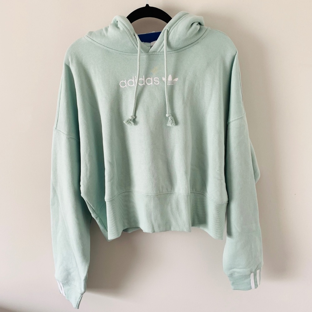 New Adidas Oversized Cropped Hoodie - Picture 8 of 8